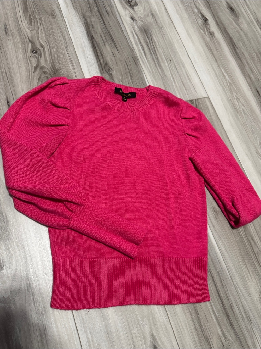 Sugar Lips Hot Pink Puff Sleeve Sweater – Size Small